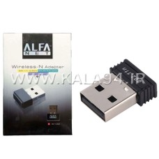 دانگل WiFi / مدل ALFA 802.11b/g/n / پهنای باند 150mbps-300mbps بدون آنتن / 2.4GHz / مناسب ویندور و MAC / تک پک جعبه ای